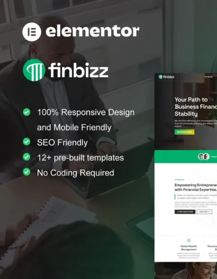 FinBizz – Finance & Investment Manager Elementor Template Kit