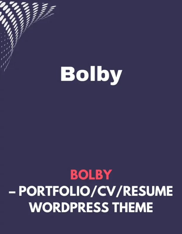 BOLBY - PORTFOLIO, CV, RESUME WORDPRESS THEME