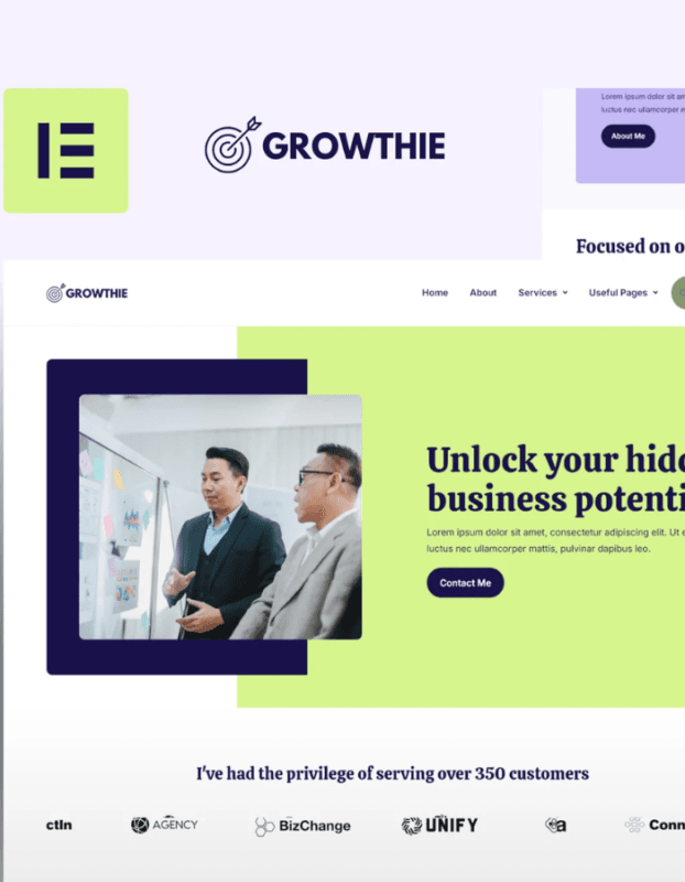 Growthie – Business Coach Elementor Template Kit