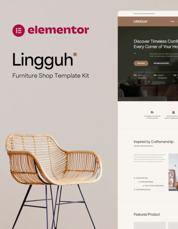 Lingguh – Furniture Ecommerce Elementor Template Kit