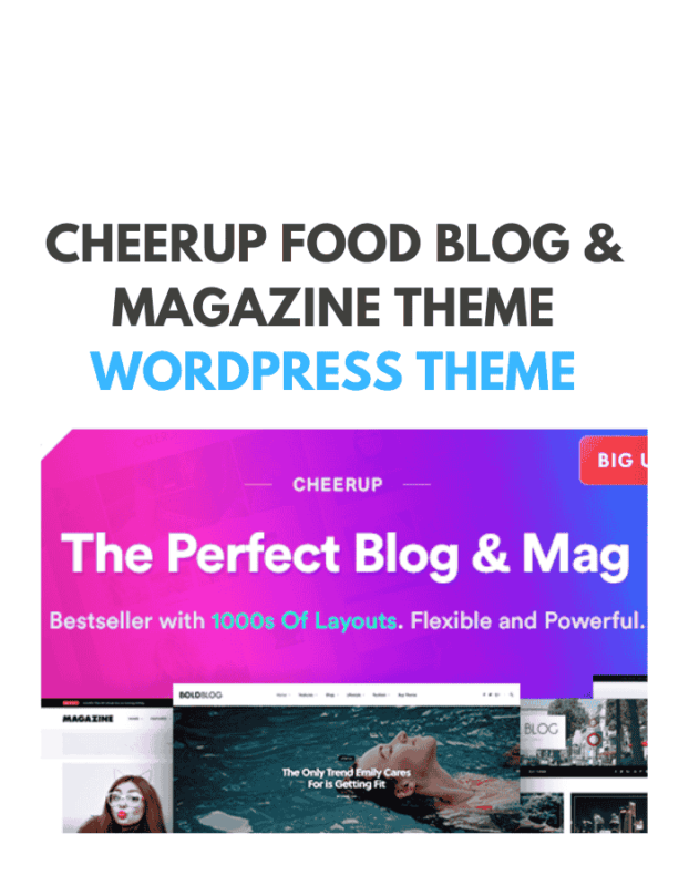 CheerUp Food Blog & Magazine Theme