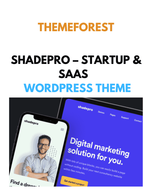 ShadePro – Startup & SaaS WordPress Theme