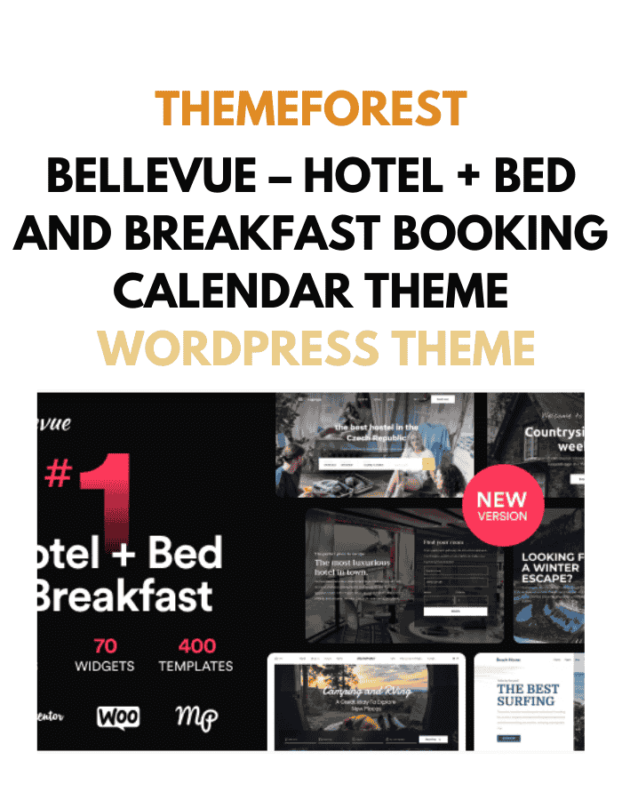 Bellevue – Hotel + Bed and Breakfast Booking Calendar Theme