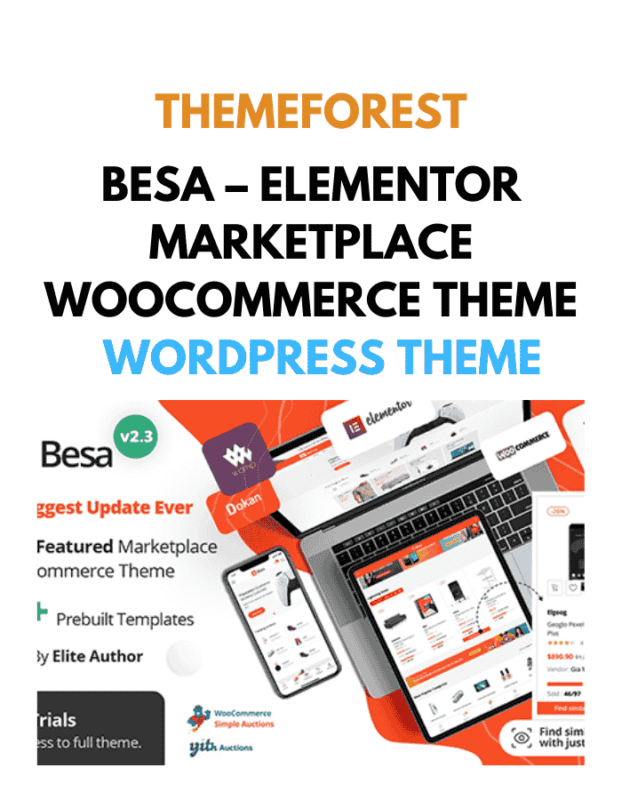 Besa – Elementor Marketplace WooCommerce Theme