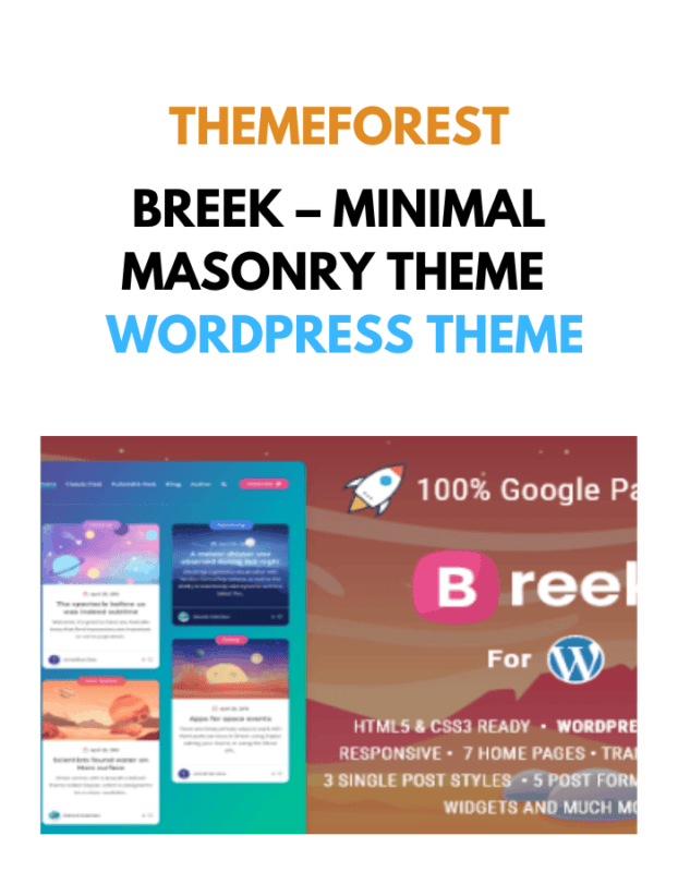 Breek – Minimal Masonry Theme for WordPress