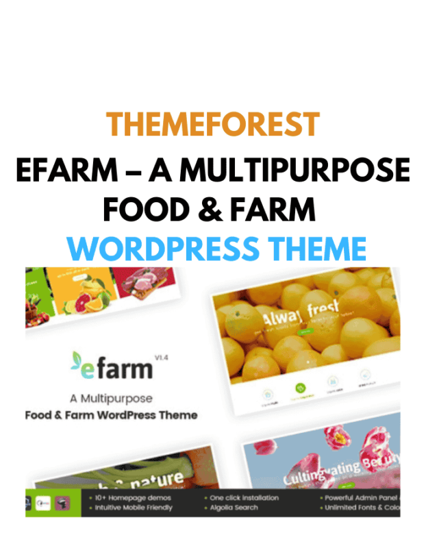 eFarm – A Multipurpose Food & Farm WordPress Theme