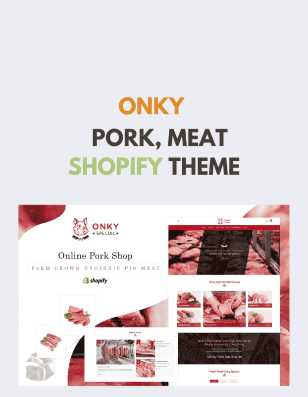 Onky Pork, Meat Shopify Theme