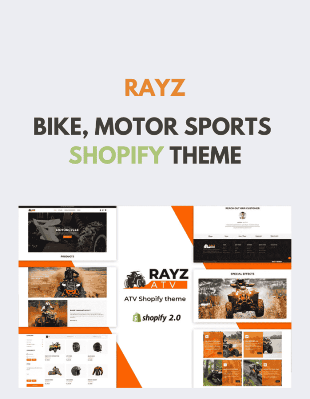 Rayz - Bike, Motor Sports Shopify Theme