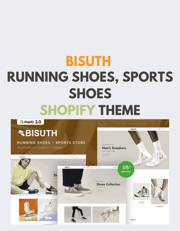 Bisuth – Running Shoes, Sports Shoes Shopify Theme