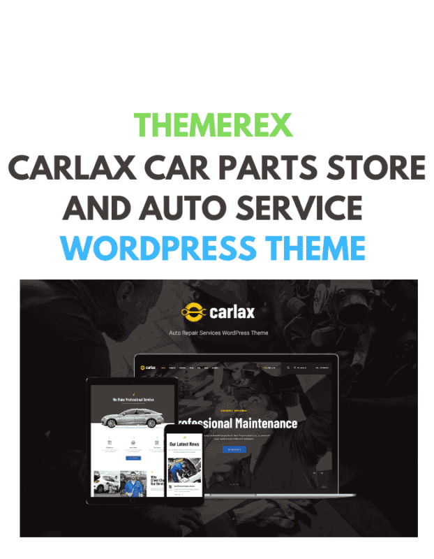 Carlax Car Parts Store and Auto Service WordPress Theme