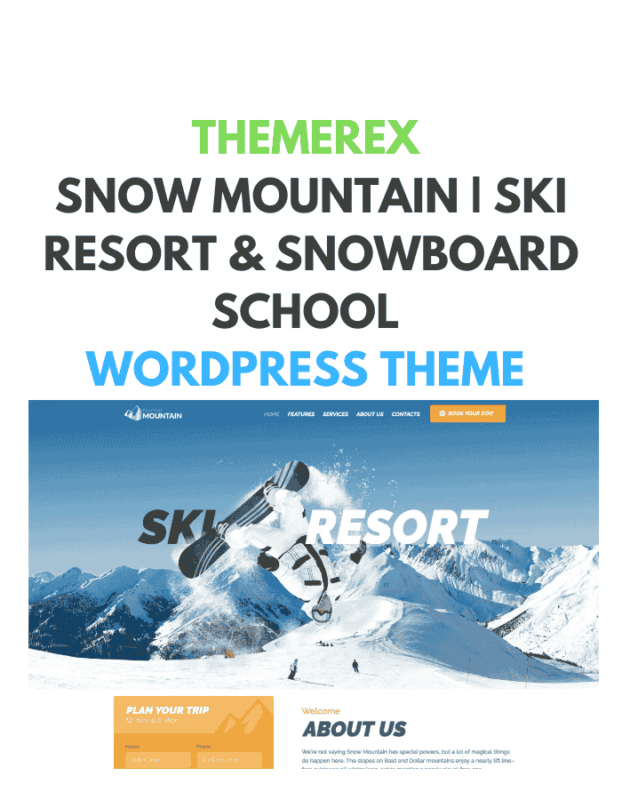 Snow Mountain – Ski Resort and Snowboard School WordPress Theme