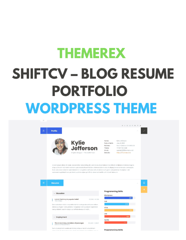 ShiftCV – Blog Resume Portfolio WordPress Theme