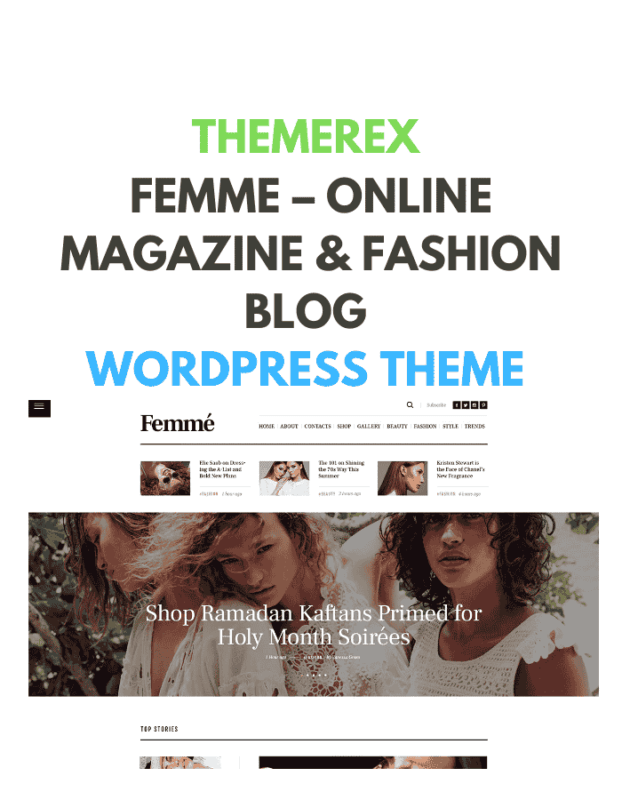 Femme – Online Magazine & Fashion Blog WP Theme