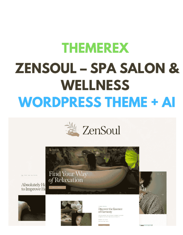 ZenSoul – Spa Salon & Wellness WordPress Theme + AI