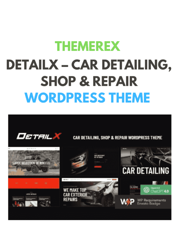 DetailX – Car Detailing, Shop & Repair WordPress Theme