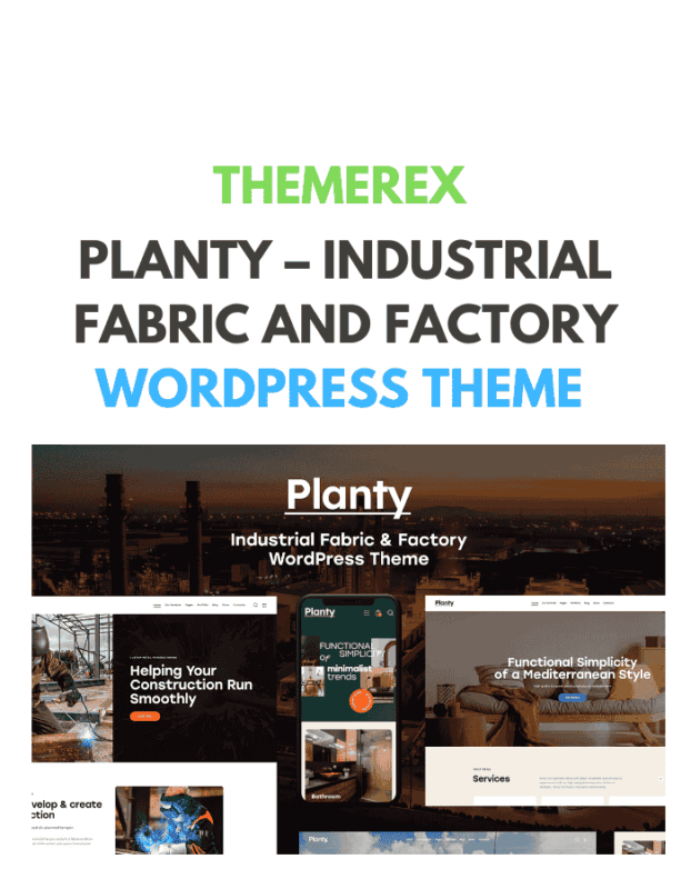 Planty – Industrial Fabric and Factory WordPress Theme