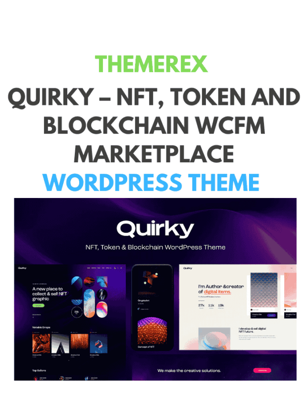 Quirky – NFT, Token and Blockchain WCFM Marketplace WordPress Theme