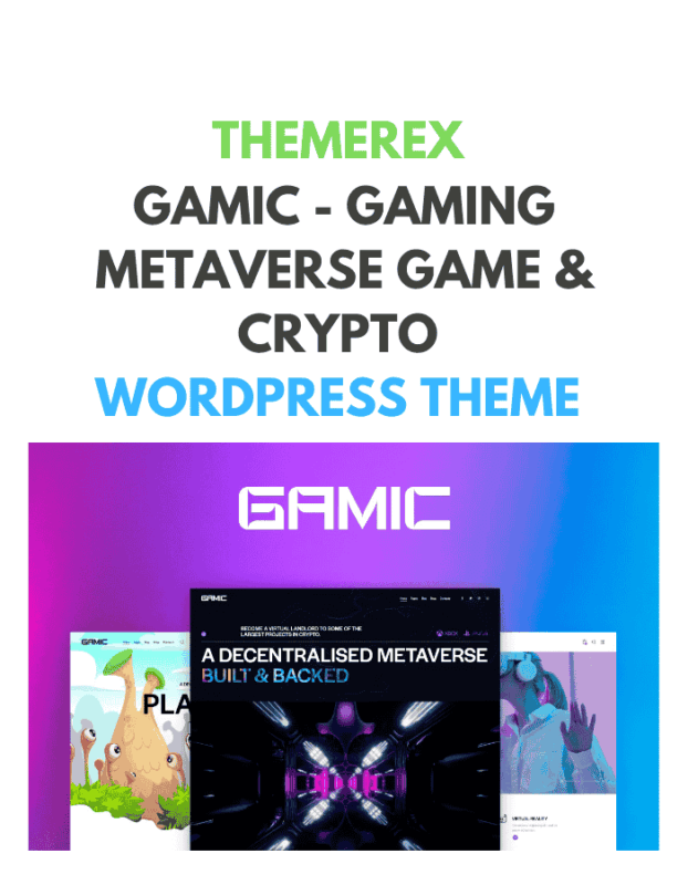 Gamic - Gaming Metaverse Game & Crypto WordPress Theme