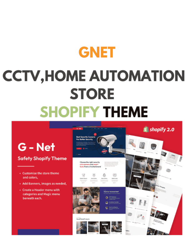 Gnet - CCTV, Home Automation Store Shopify Theme