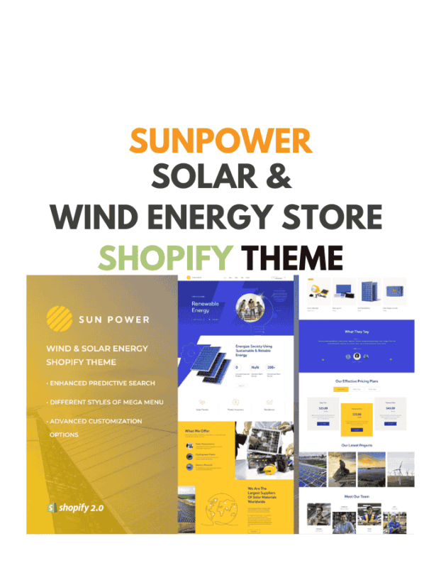 SunPower - Solar & Wind Energy Store Shopify Theme