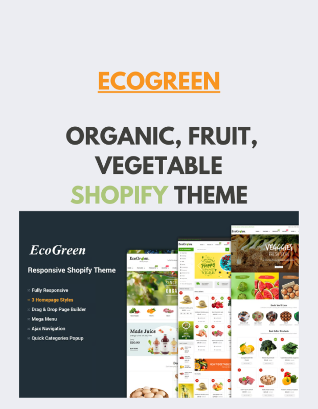 EcoGreen - Organic, Fruit, Vegetable Shopify Theme