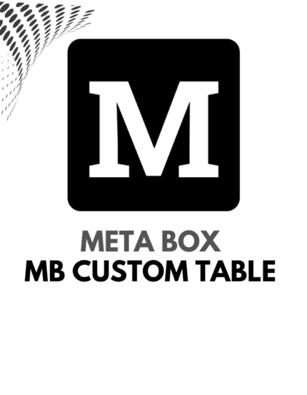 Meta Box - MB Custom Table