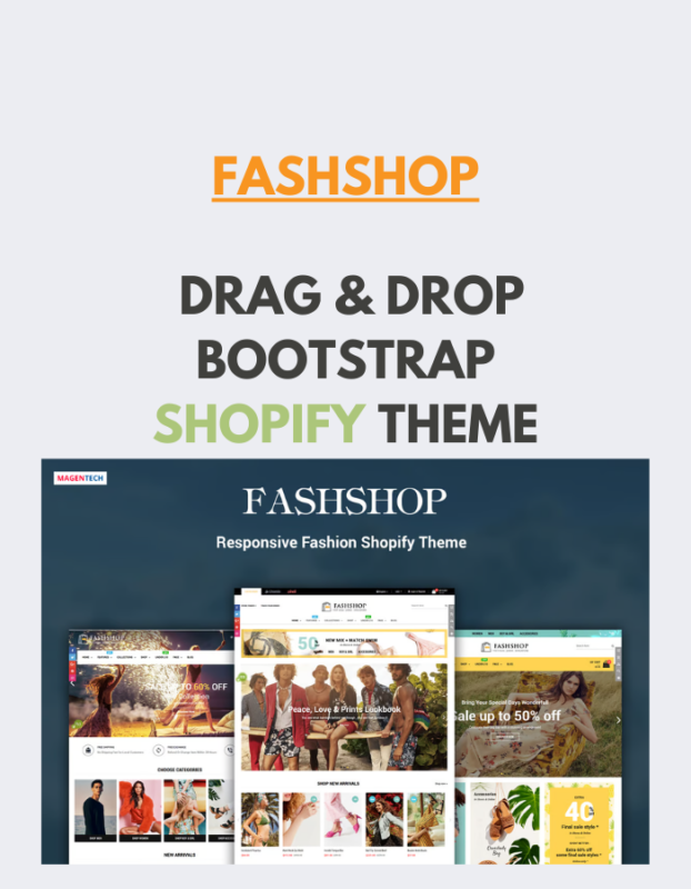 FashShop - Drag & Drop Bootstrap Shopify Theme