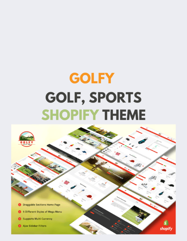 Golfy - Golf, Sports Shopify Theme