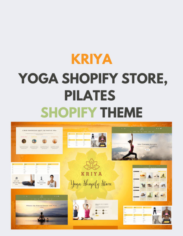Kriya - Yoga Shopify Store, Pilates Shop Theme