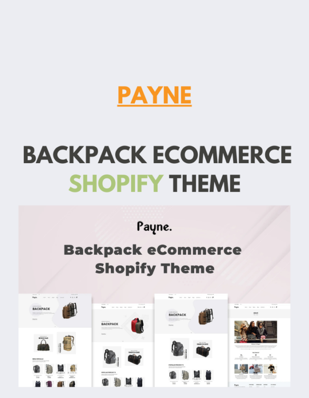 Payne - Backpack eCommerce Shopify Theme