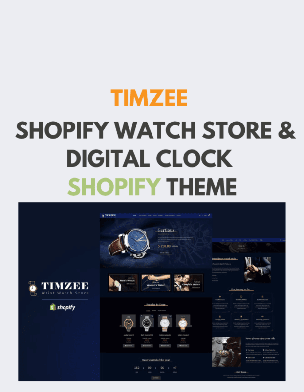 Timzee Shopify Watch Store & Digital Clock Theme