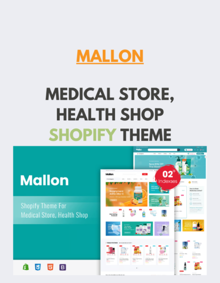 Mallon - Medical Store, Health Shop Shopify Theme