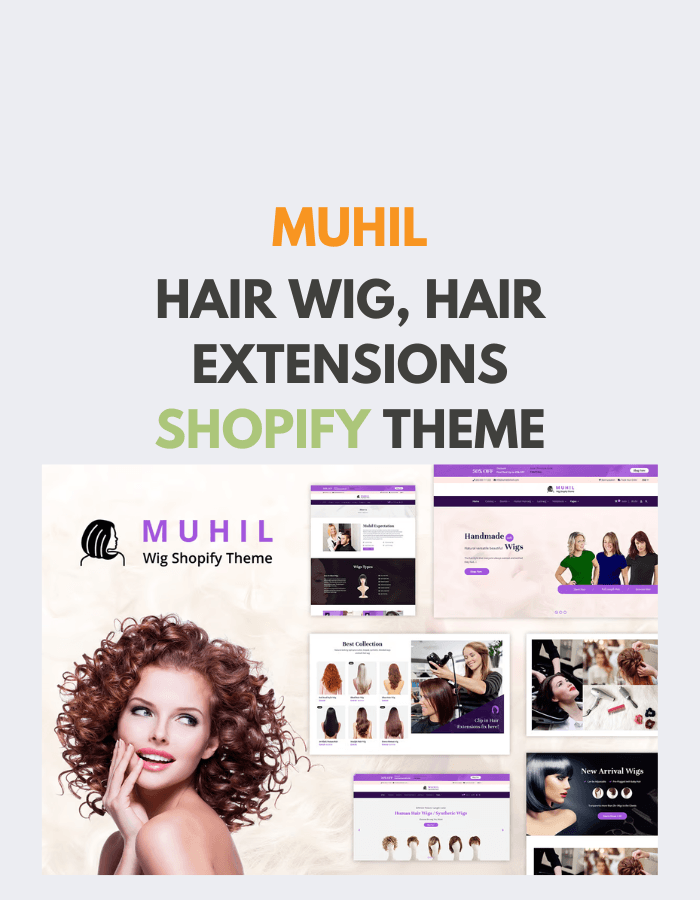 Muhil - Hair Wig, Hair Extensions Shopify Theme