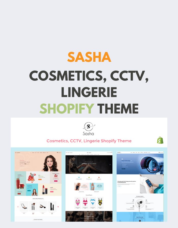 Sasha - Cosmetics, CCTV, lingerie Shopify Theme